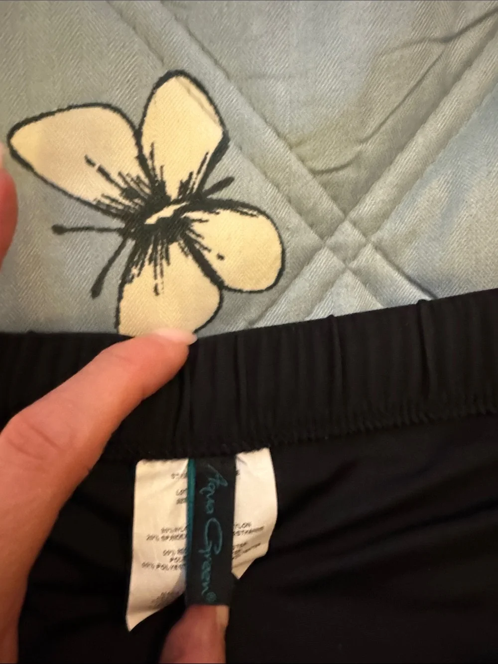 Aqua Green Black Ruffle Swim Coverup Skirt